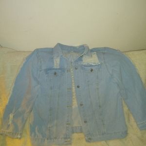 Distressed denim jacket